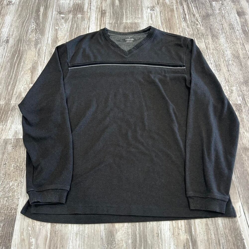 Van Heusen Men’s 90s/y2k preppy skater gray long sleeve shirt